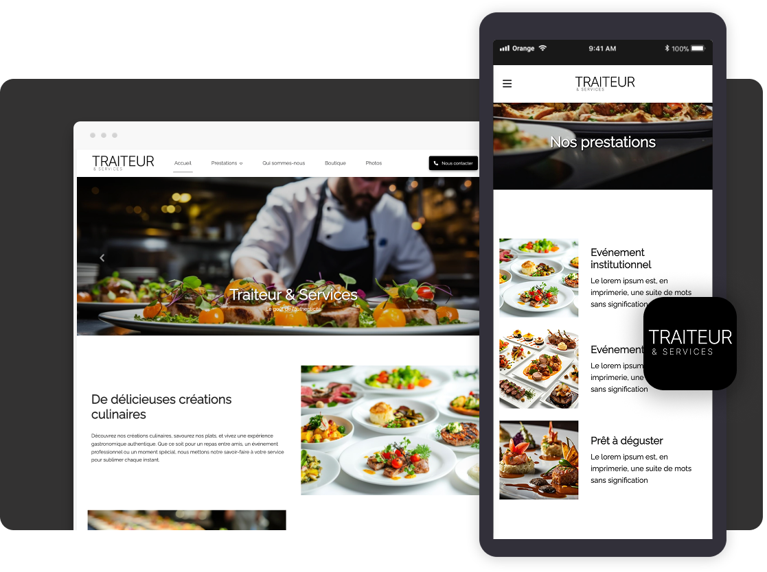 Créer application Traiteur