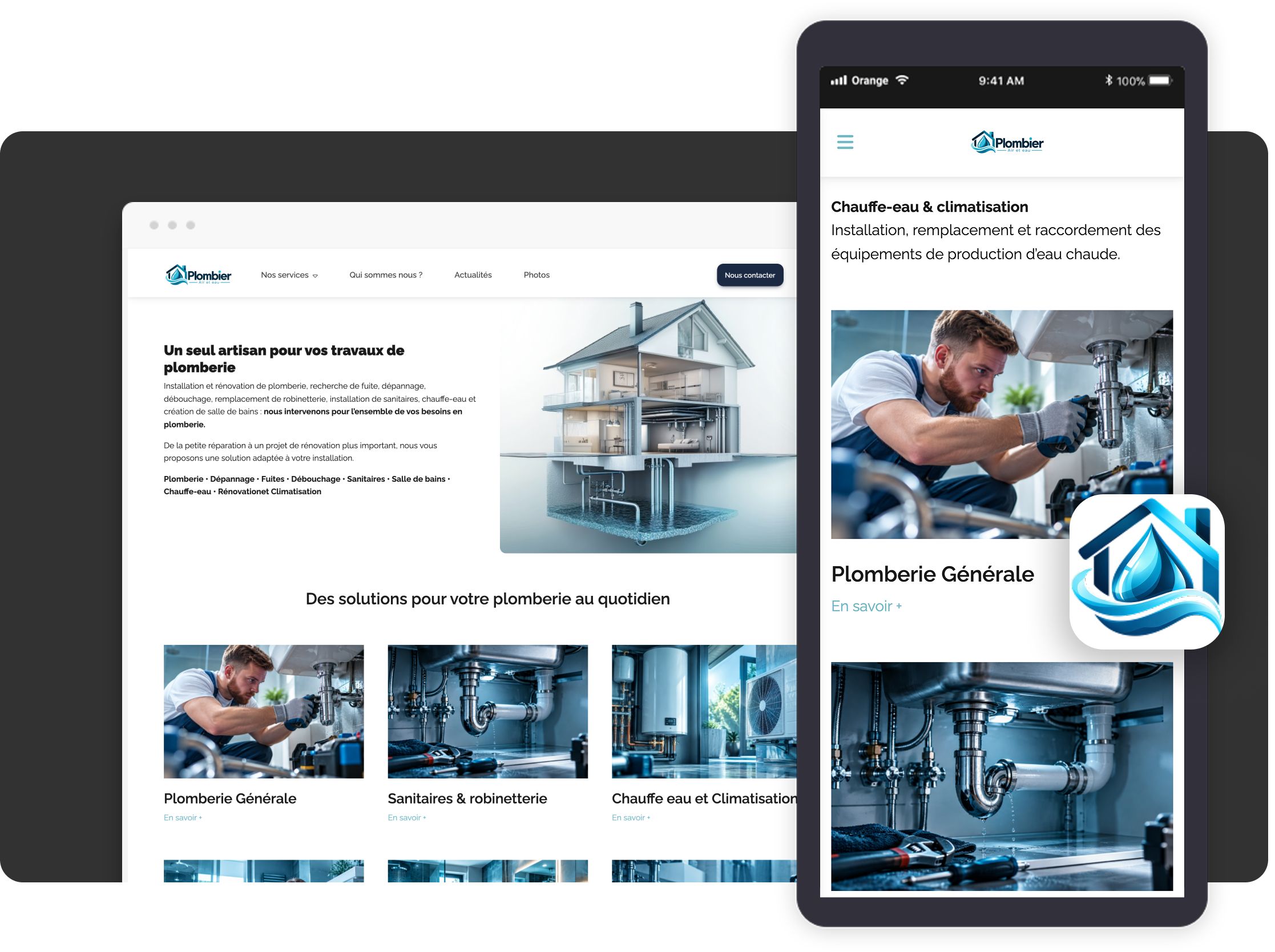 Créer application Plombier