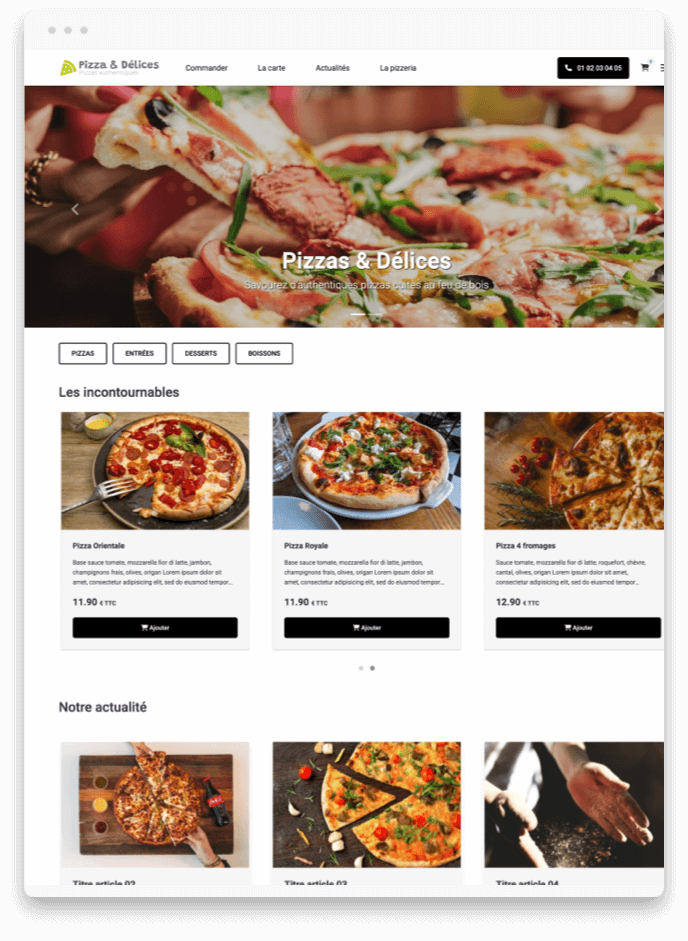 Créer application Pizzeria