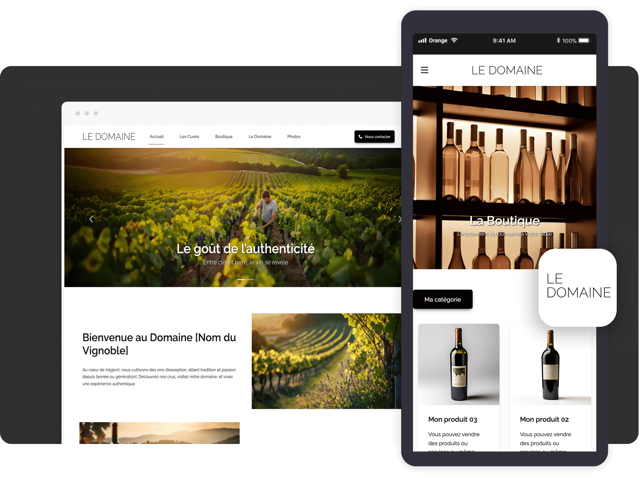 Créer application Vignoble