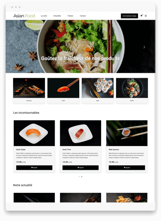 Créer application Restaurant Sushi