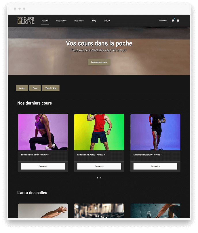 Créer application Cours en Ligne