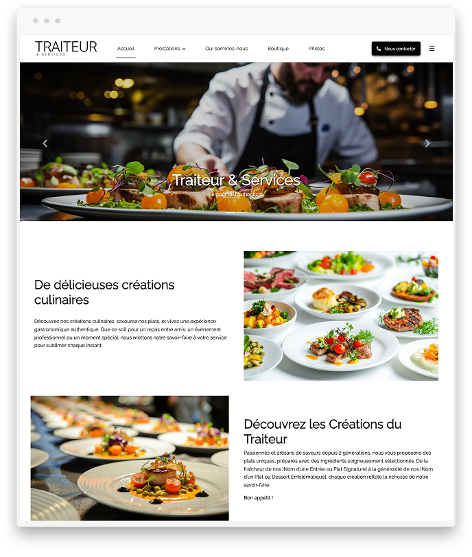 Créer application Traiteur