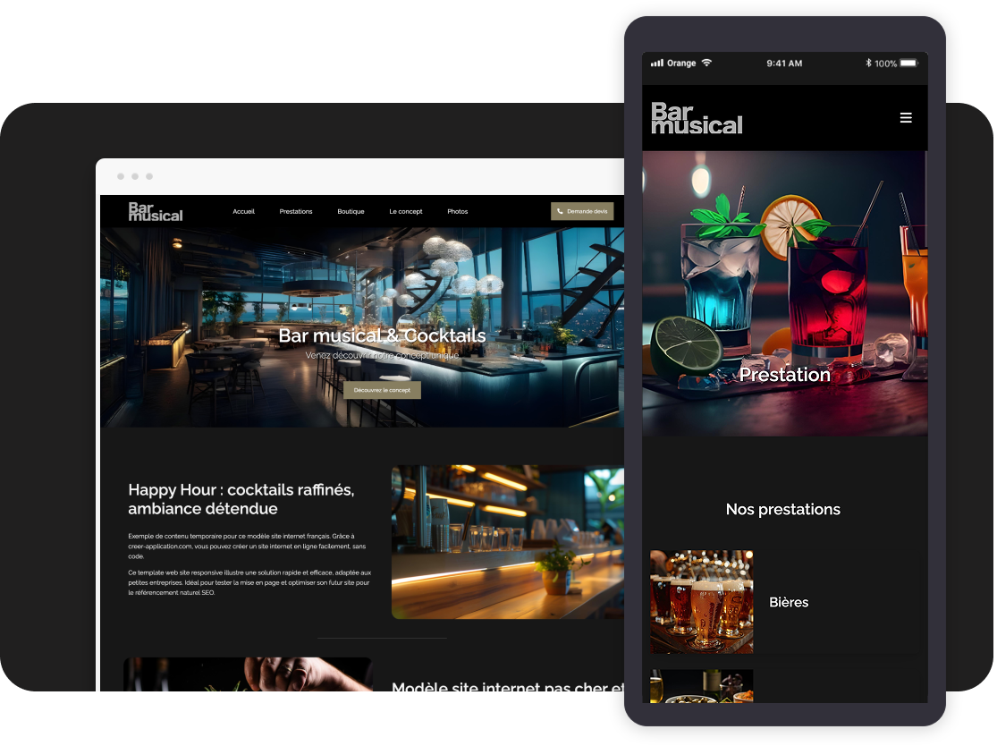Créer application Bar Musical Créer application Bar Musical