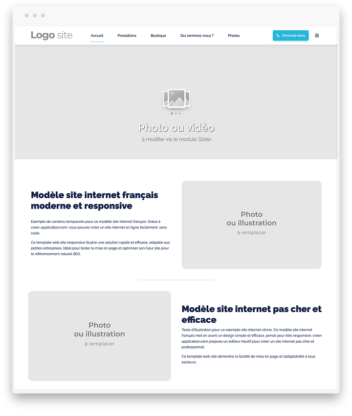 Créer site internet Modèle vierge Créer application Modèle vierge