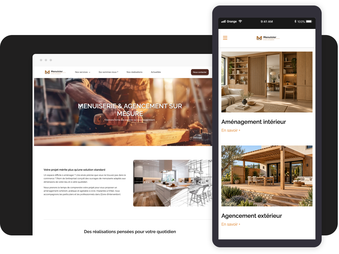 Créer application Menuisier