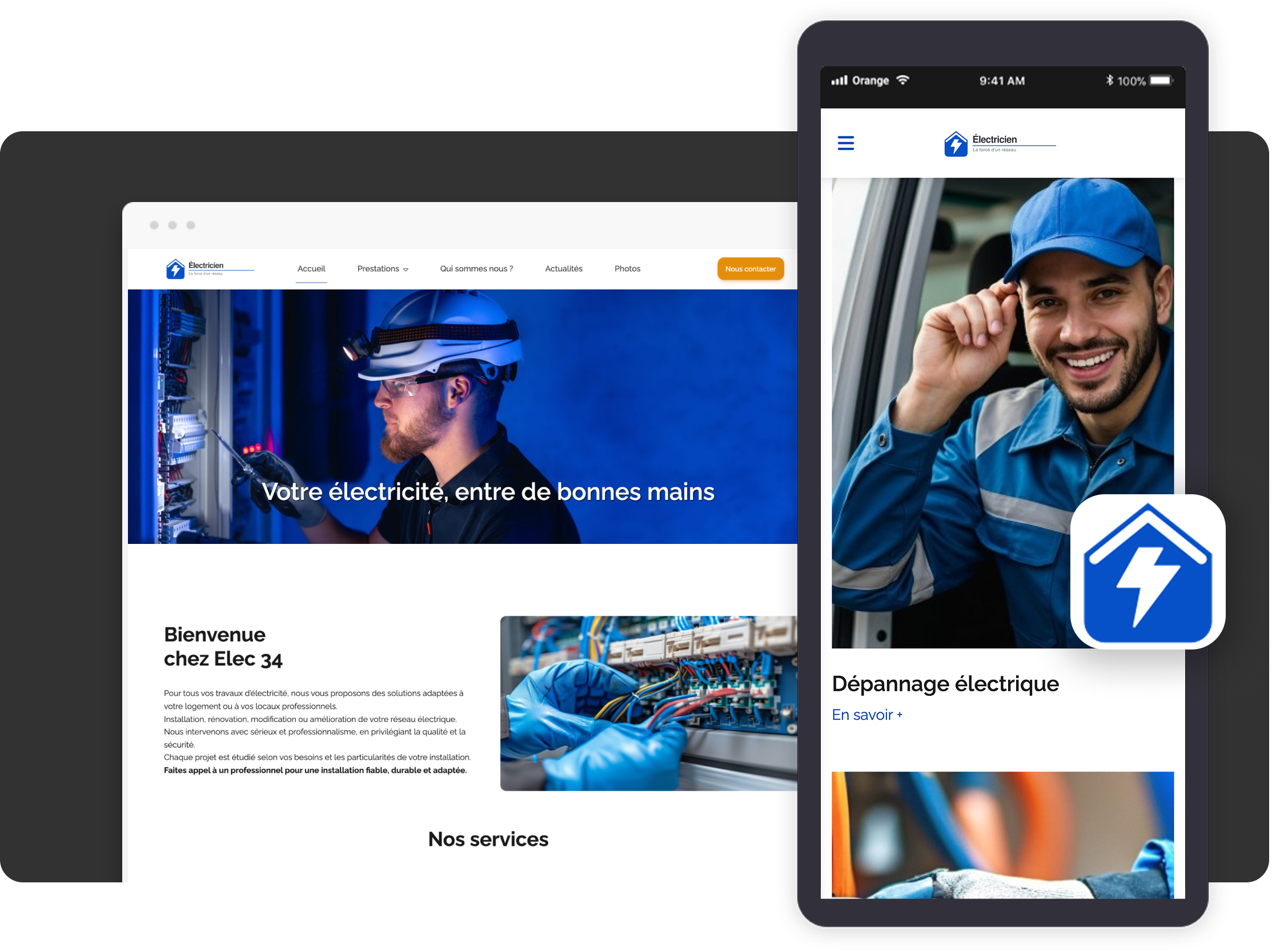 Créer application Electricien