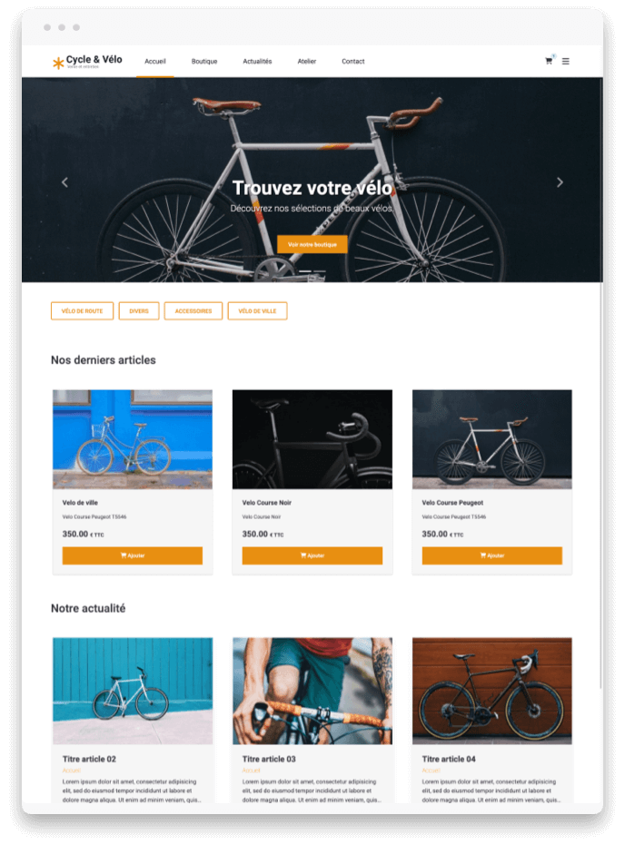 Créer application Cycle et Vélo