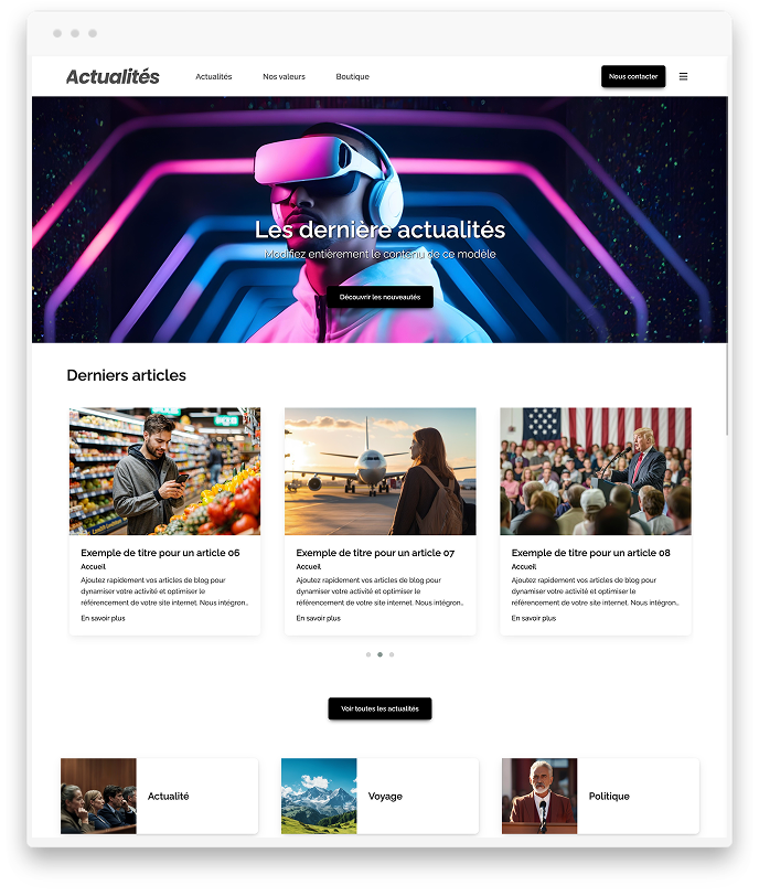 Créer site internet Blog Actualités Créer application Blog Actualités