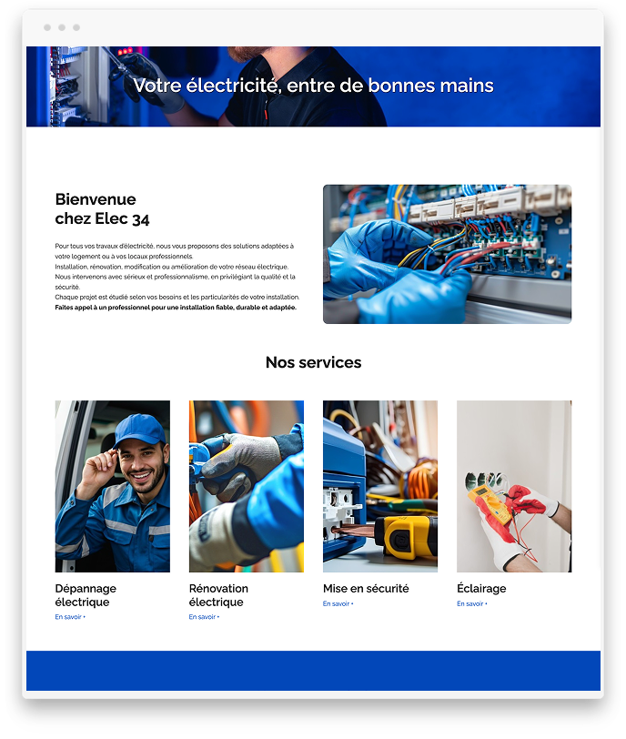 Créer application Electricien