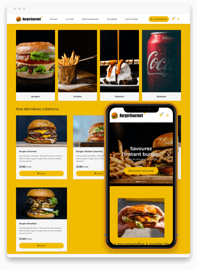 Créer site internet Burger Créer application Burger