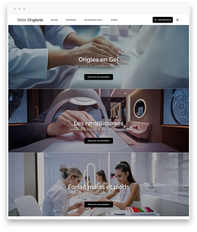 Créer site internet Onglerie Créer application Onglerie