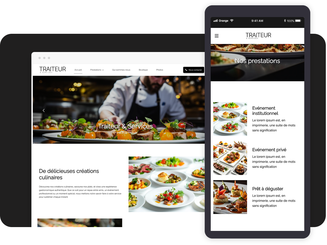 Créer application Traiteur