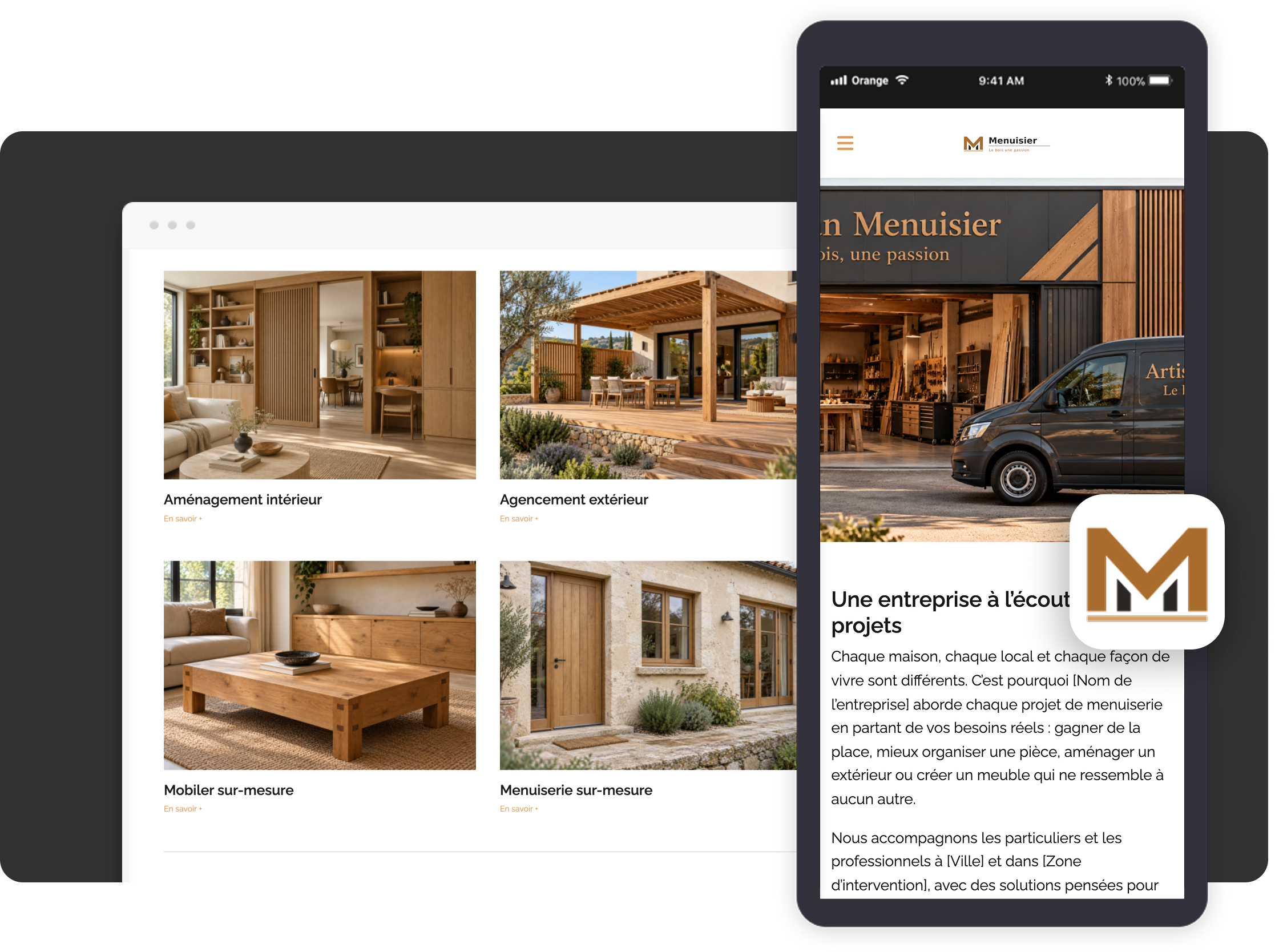 Créer application Menuisier