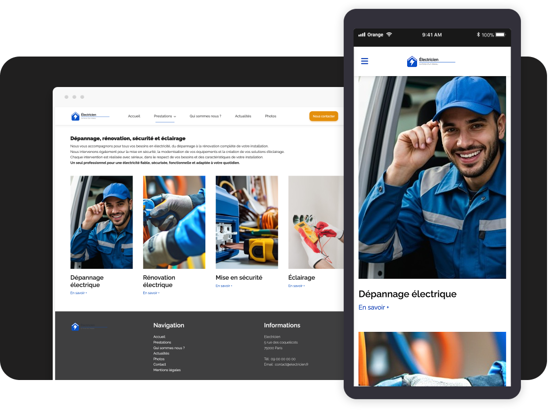 Créer application Electricien