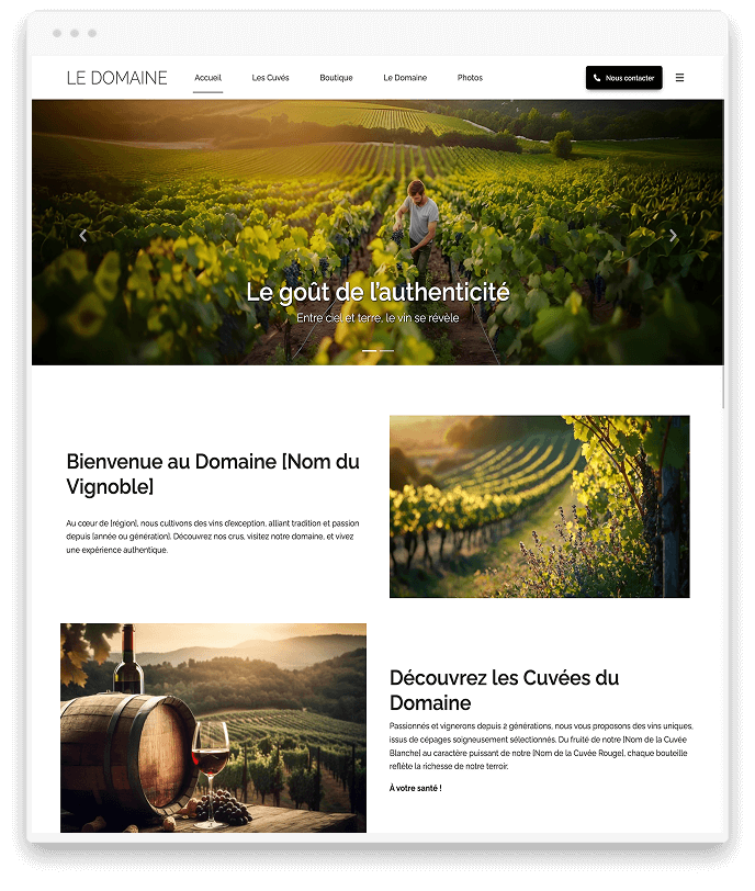 Créer application Vignoble